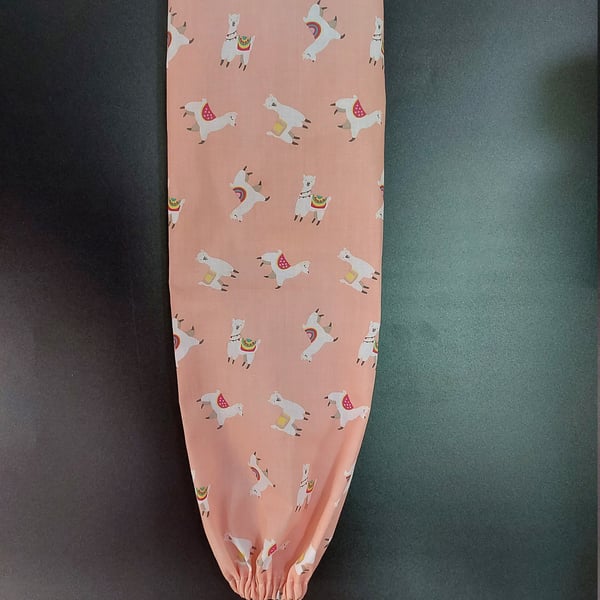 Carrier bag holder Handmade fabric bag dispenser bag tidy Pink Llama fabric bag 