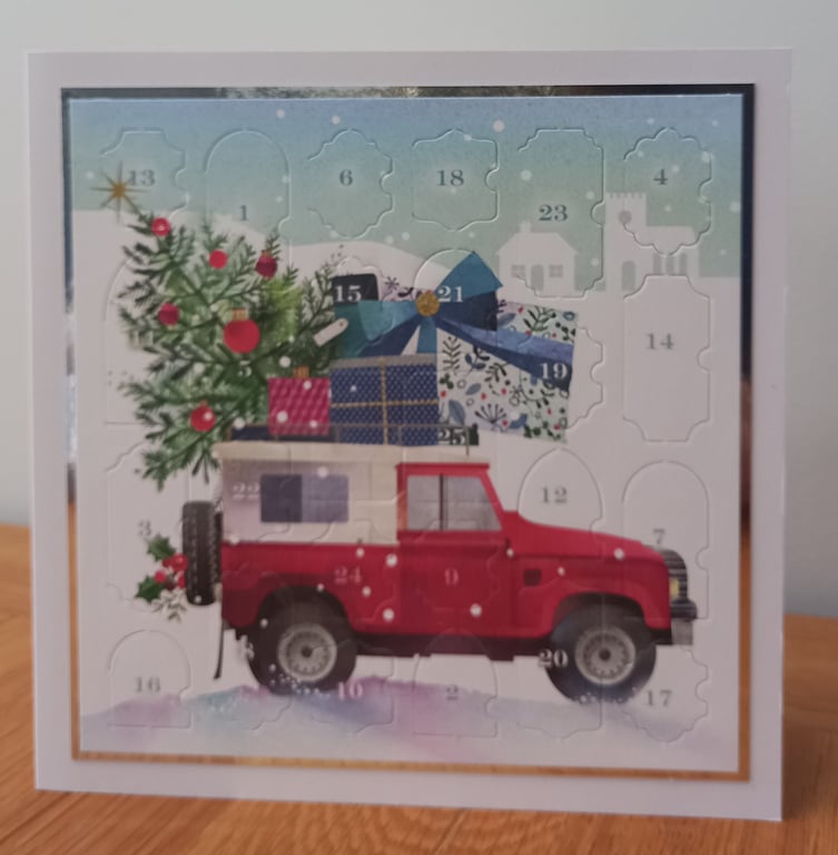 Advent Calendar Style Christmas Card - Christmas Cargo