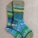 Socks, hand knitted, MULTICOLOURED, Medium, size 5-6