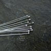 Fine silver headpins, ball head pins x 10, make your own, silver wire, shiny