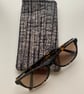 Black Grey And Silver Bark Effect Fabric Quilted Glasses Case - Image 6