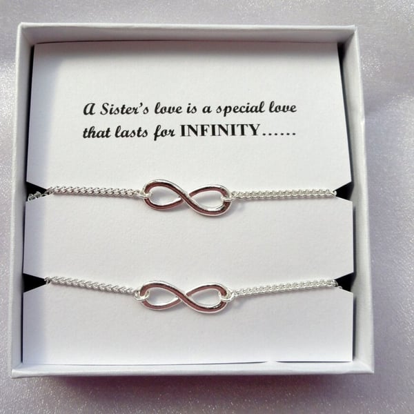 Sister gift, Two infinity anklets