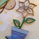 Hand painted Wooden flowers 