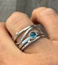 Blue Topaz wave Stack Ring, silver stack ring, topaz stack ring, wave ring, - Image 3