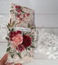 Luxury Handmade Birthday Card (130)Burgundy & Blush Pink Flowers. Sparkling Card - Image 6