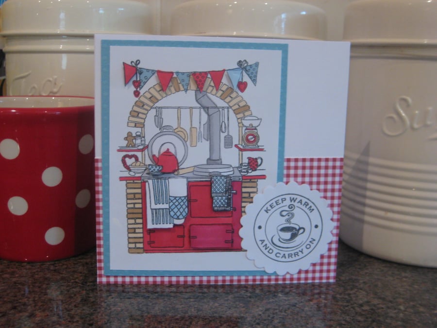 Aga Kitchen Card Keep Warm and Carry On