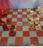 Wine Red and Cream Chess Set