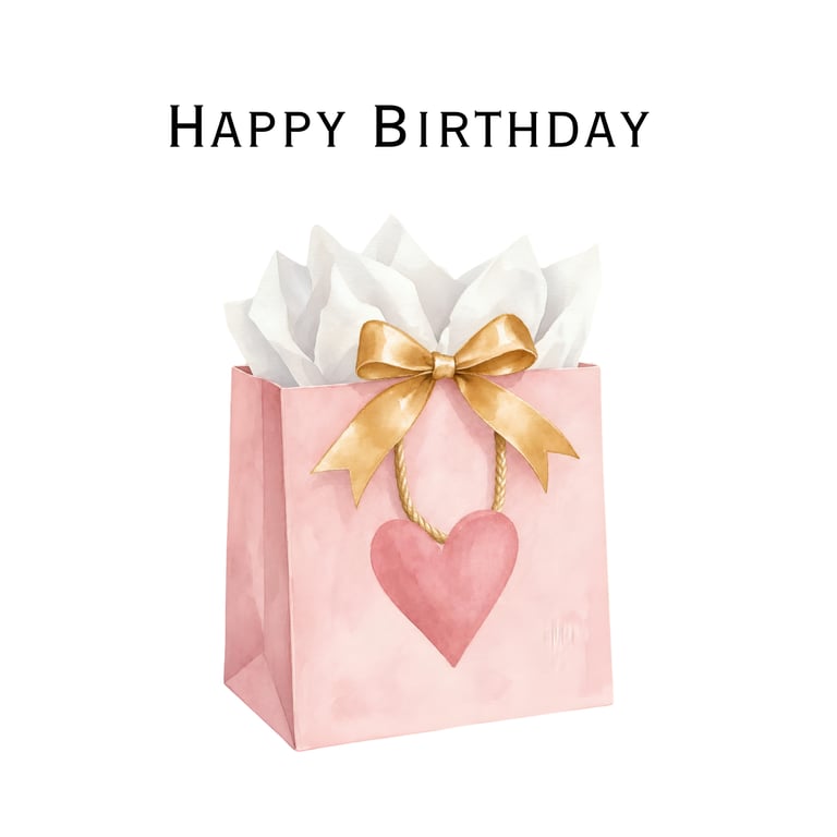 Pink Birthday Cards - personalised or standard print