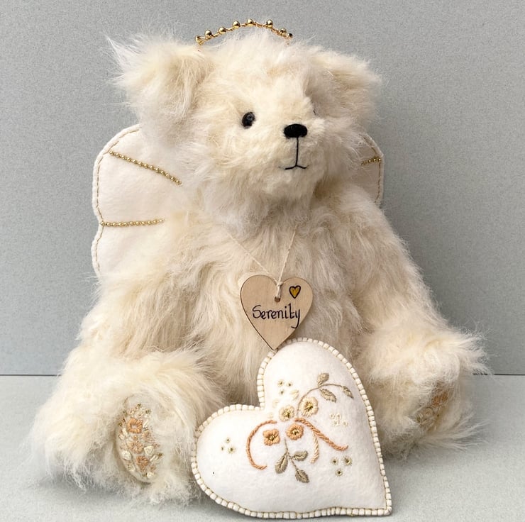Angel bear,Guardian angel collector teddy bear ... - Folksy