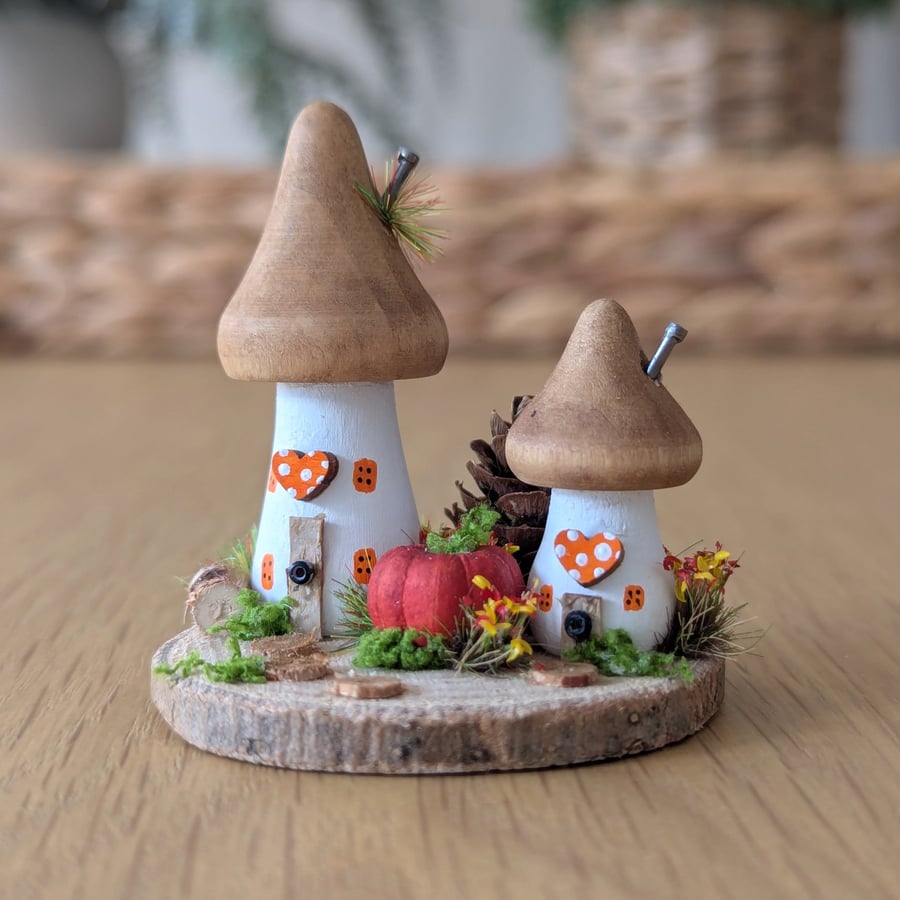 Handmade Wooden Toadstool Autumn Home Decor