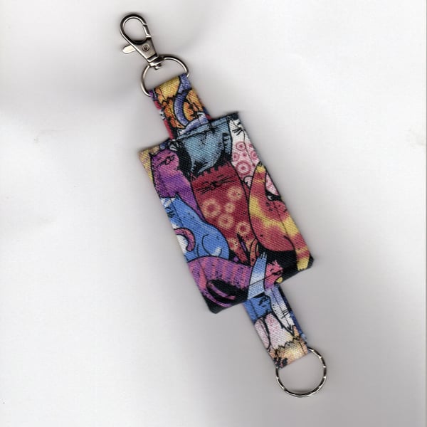 Cat Keyrings, Cat Fabric Keyfob, Cat luggage tag Eco Friendly New Home Gift