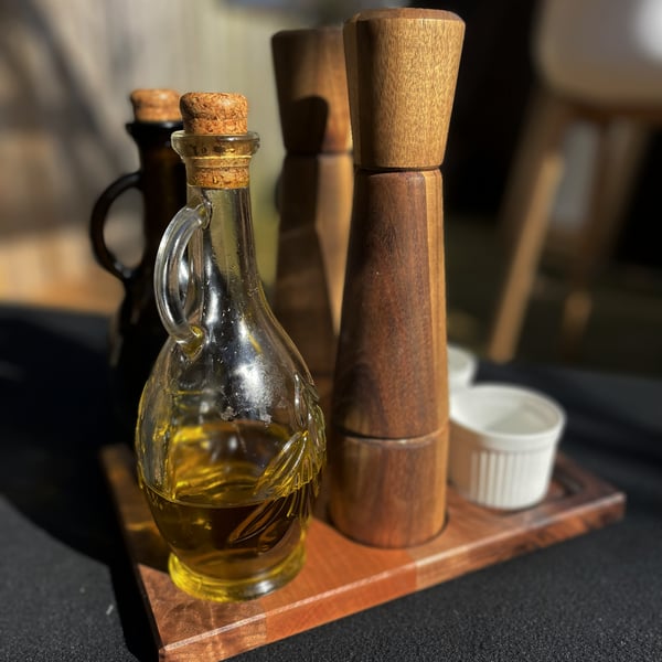 Oil & Spice Tray – Walnut & Cherry Kitchen Organizer – No.1