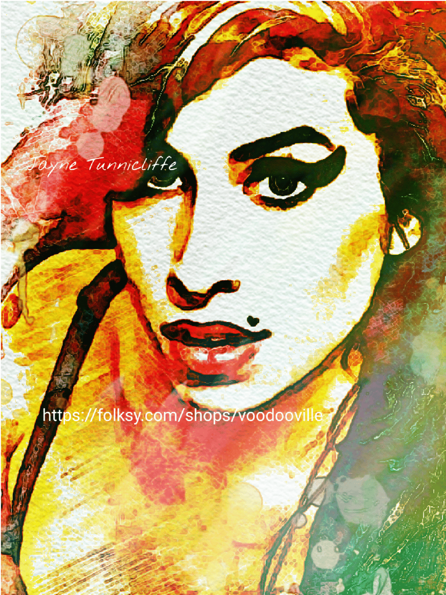 Amy Winehouse 11 x 8 inches art print - Back to black