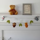 Hand Sewn Garland of Baby Jungle Animals