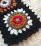 Handmade Crochet Granny Square Sunburst Scarf – Autumn Colours – Boho - Image 4