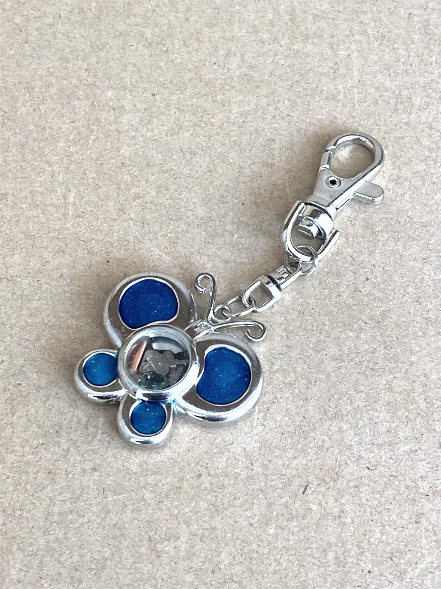 Upcycled Handmade Vintage Watch Element Butterfly Keychain