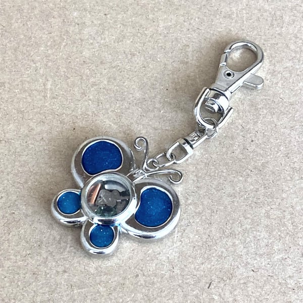 Upcycled Handmade Vintage Watch Element Butterfly Keychain