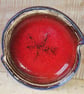 Small brilliant crackle red ceramic dish - Image 1