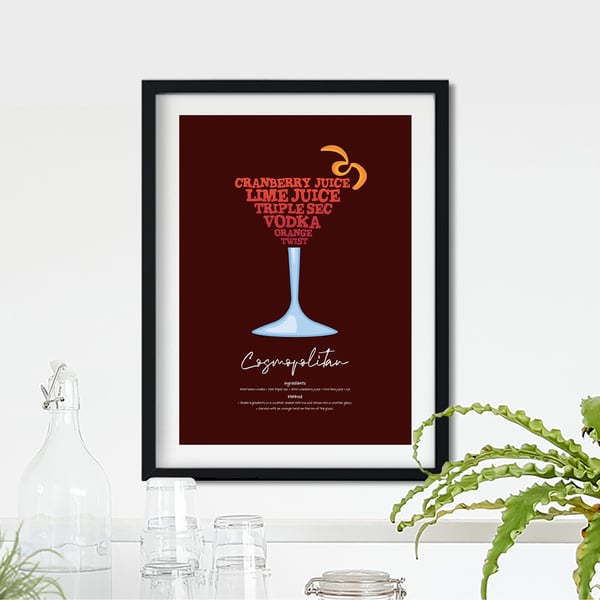 Cosmopolitan Cocktail Poster Word Art Poster