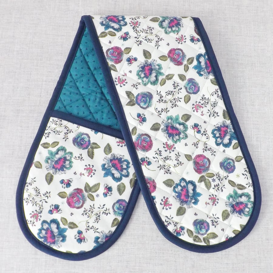 Oven Gloves, floral, Quilted