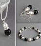 Long Jet Black Drop Earrings - Simple Onyx and Sterling Silver Bar Jewellery - Image 4