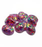 10 Red Metallic Cabochons in 5 Shapes, Handmade with Resin - Image 2
