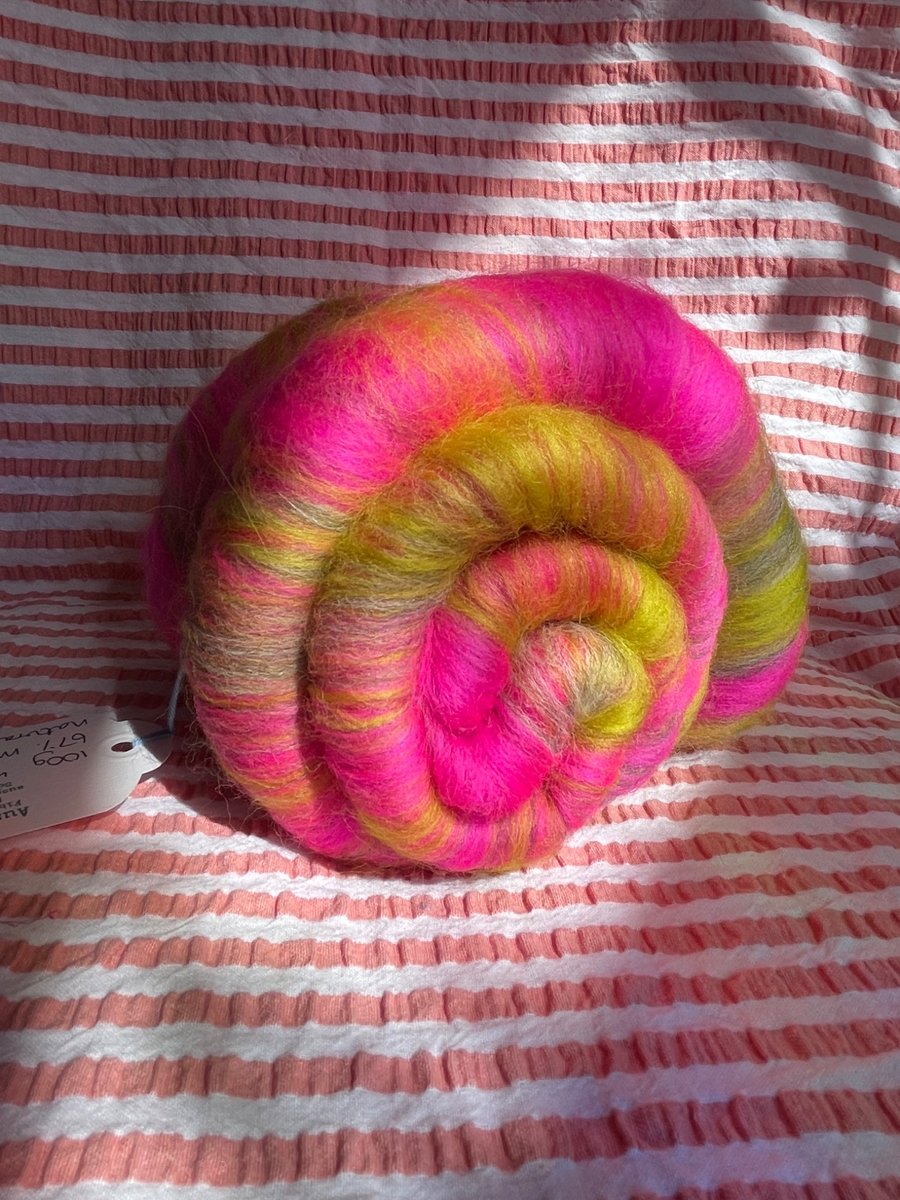 Wool Art Batt - "Pink Goose"