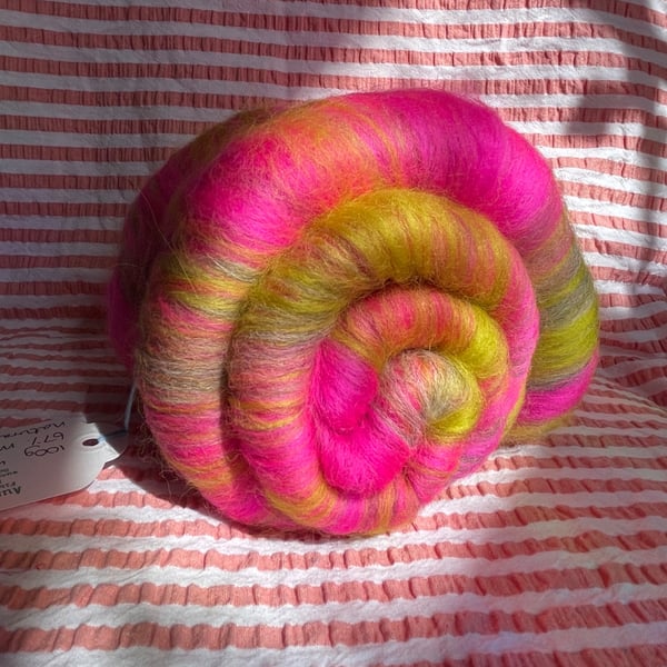 Wool Art Batt - "Pink Goose"