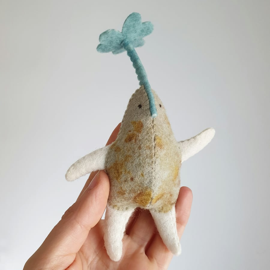 Naturally Dyed Felt Seed Sprite Art Doll – Blue Wood-Sorrel