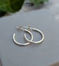 Sterling Silver Smooth Hoop Earrings - Medium Size - JBJ1104