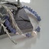 A Grade Tanzanite Nugget & Freshwater Culture Pearl Sterling Silver Bracelet