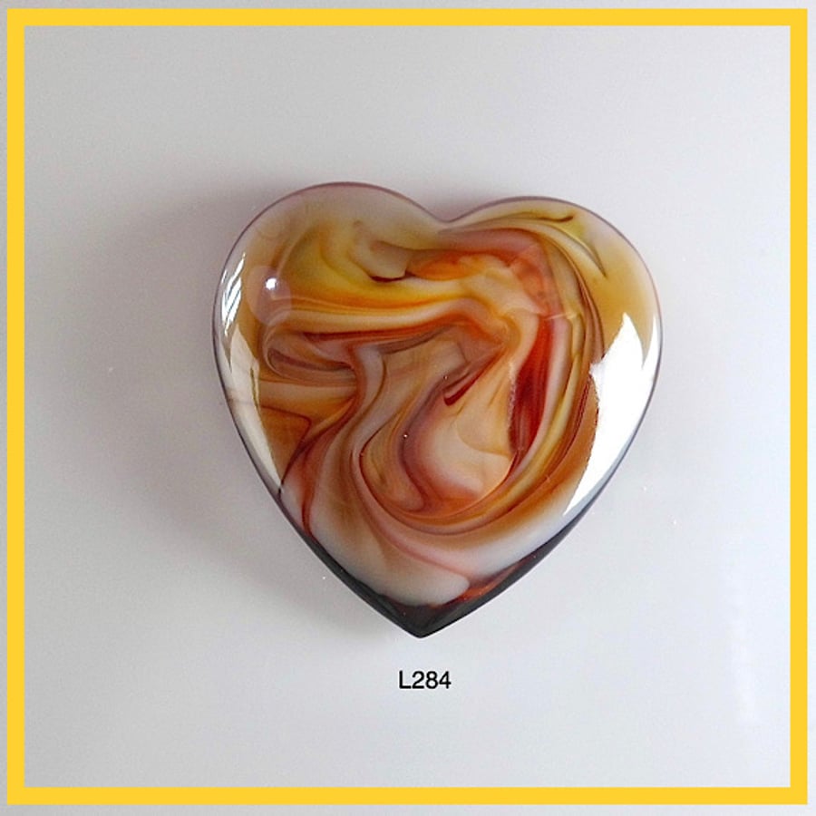 Large Cream Heart Cabochon, hand made,Unique, Resin Jewelry, L284