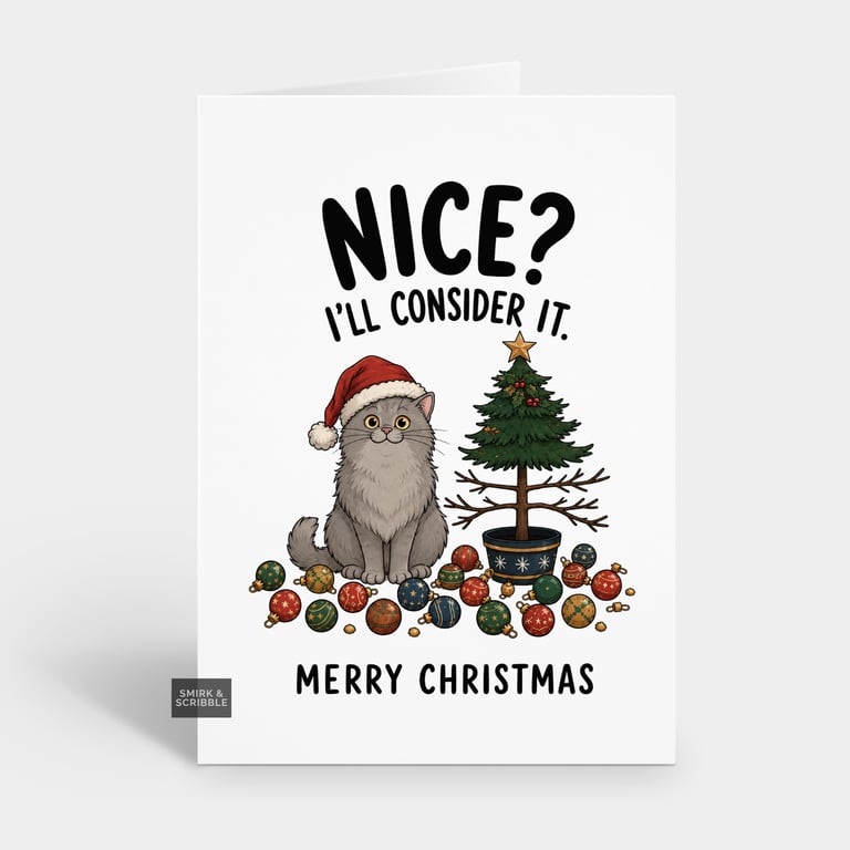 Funny Christmas Card For Him Or Her - Consider It Cat