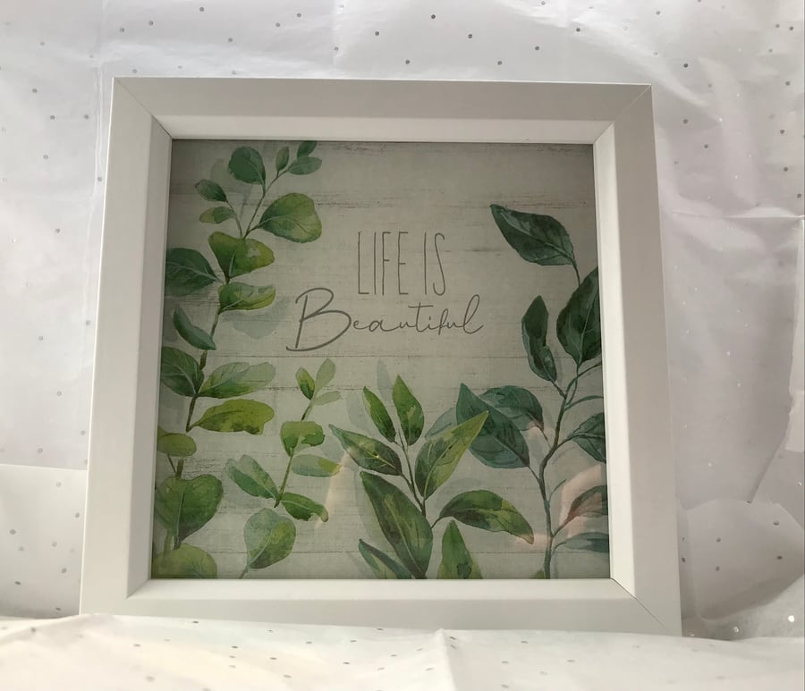 Inspirational quote box frame