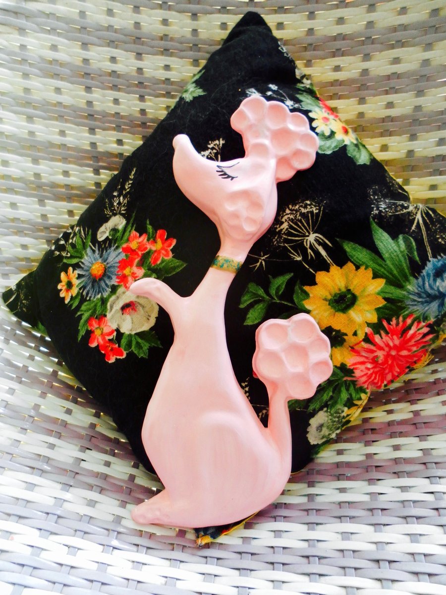 1950s INSPIRED  LARGE PINK POODLE WALL DECOR