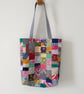 Upcycled Cotton Patchwork Tote Bag 