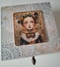 Decoupage Trinket Box, Whimsical Girl & Butterfly, Shabby Chic Jewellery Storage