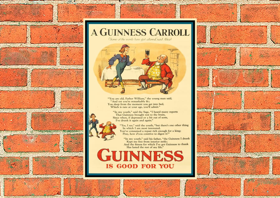 Guinness metal sign. A Guinness Carroll