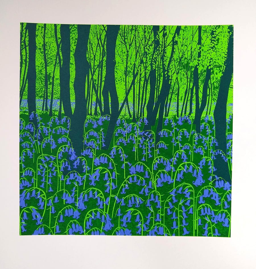 'Bluebell Wood', original hand-pulled screen print
