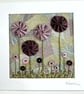 Textile Art, Embroidered Art, Mounted Wall Art - Floral Fantasy - Image 8