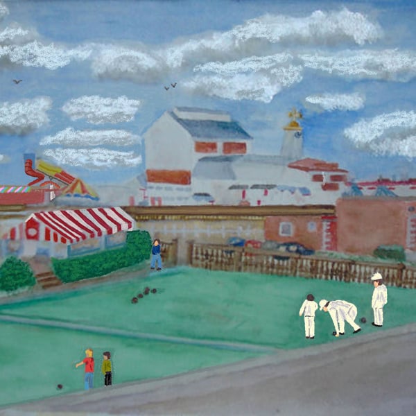 Britannia Pier Great Yarmouth Seaside Scene watercolour Print