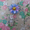 Forget-Me-Not BLUE DAISY PIN Spring Wedding Lapel Flower Brooch HAND PAINTED