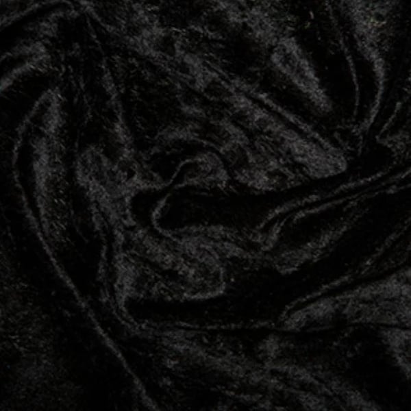 crushed velvet fabric material soft stretch black 1 metre
