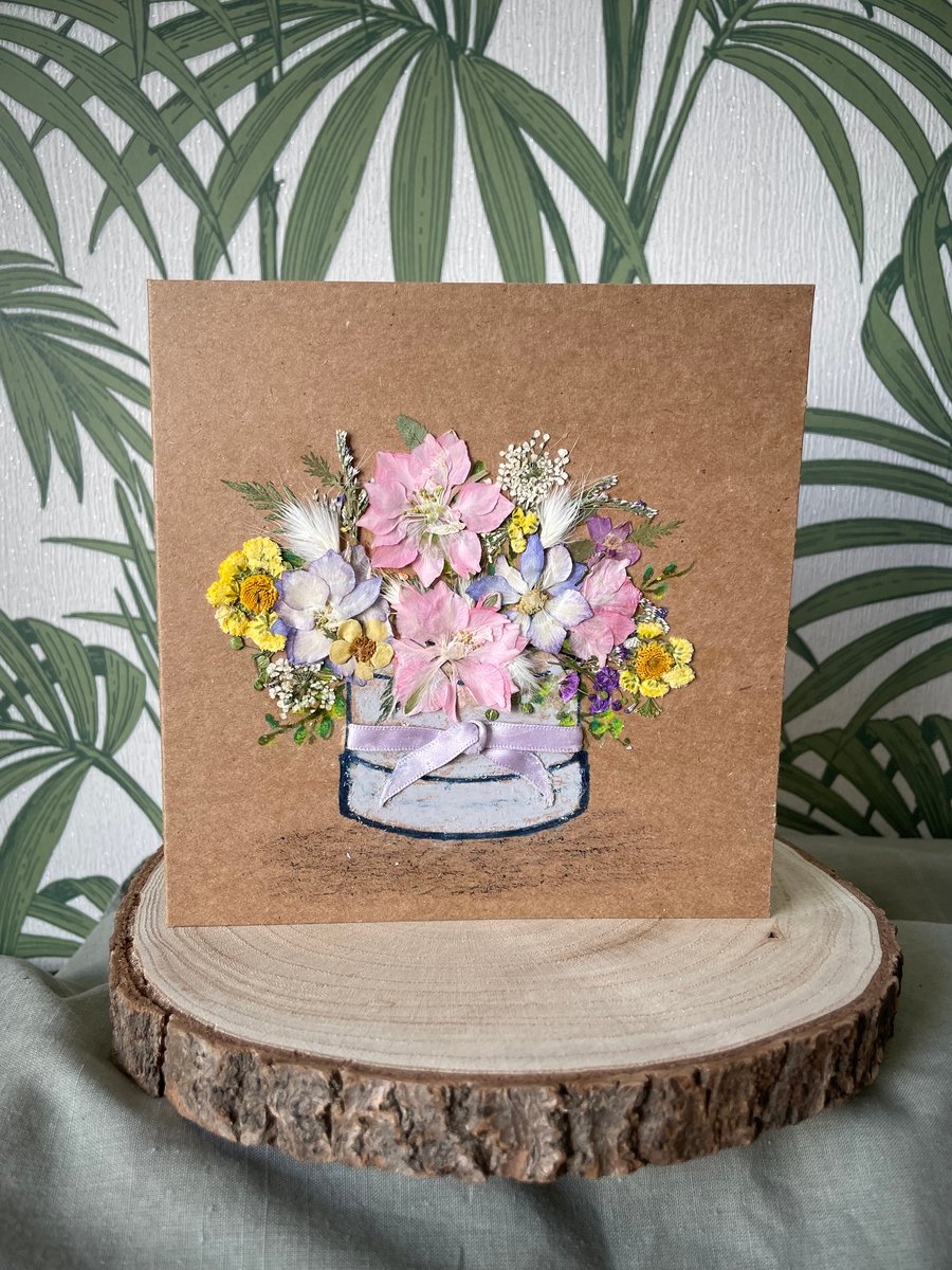 Pressed flower card