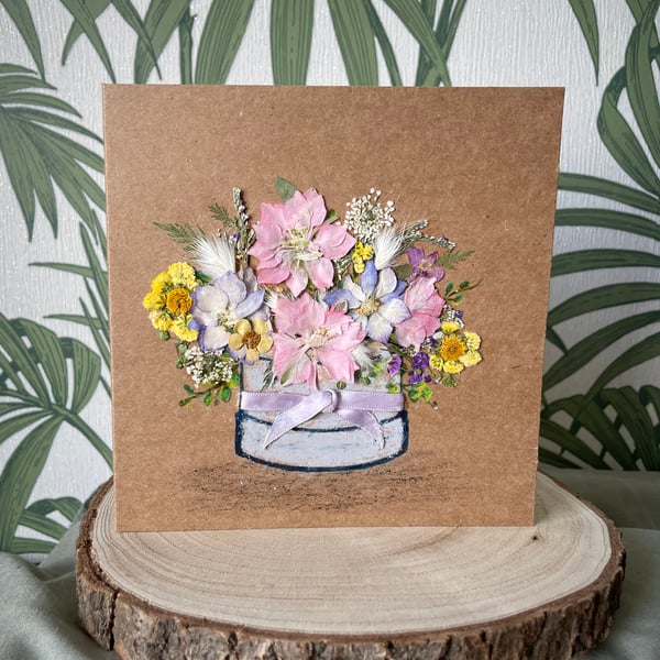 Pressed flower card
