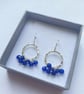 Sapphire Gemstone Super Disco Ruffle Silver Circle Earrings - Image 3
