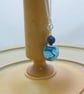 Sterling Silver Lampwork glass & Lapis Lazuli bead necklace pendant - Image 1