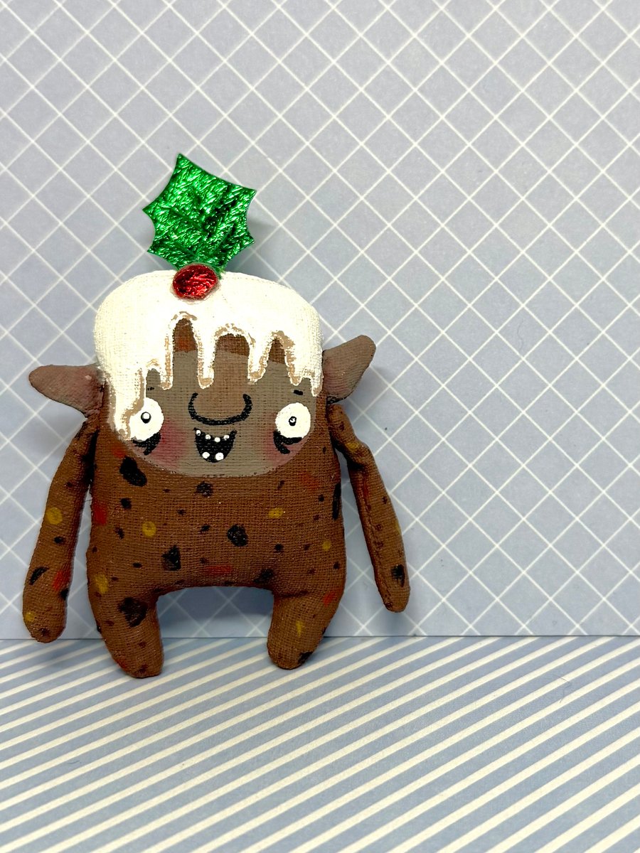 Christmas Pudding Brownie Art Doll 1