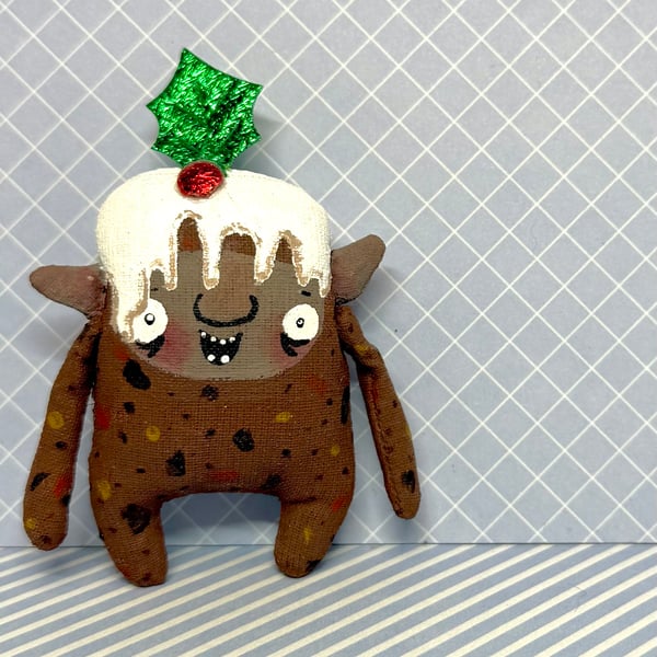 Christmas Pudding Brownie Art Doll 1