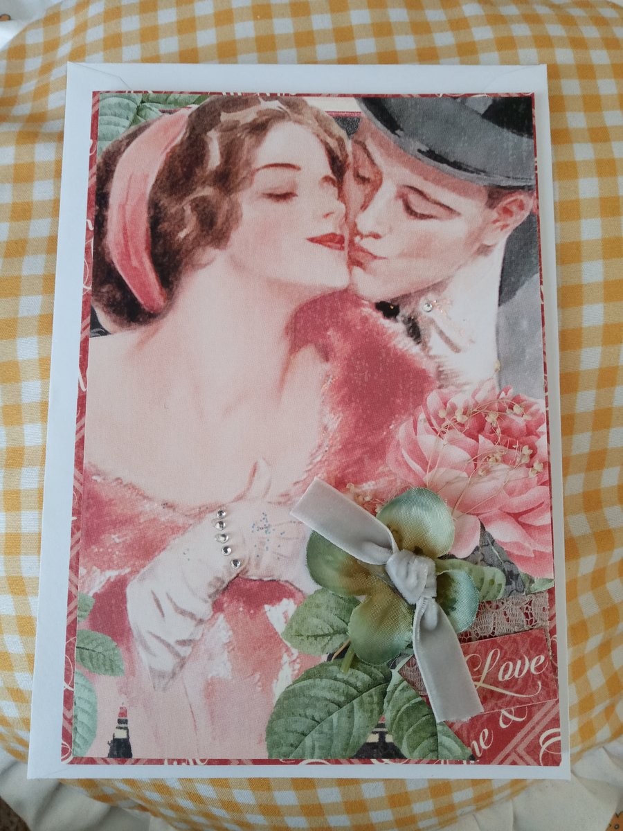 Vintage-style Wedding Card - Pretty Wedding Card 